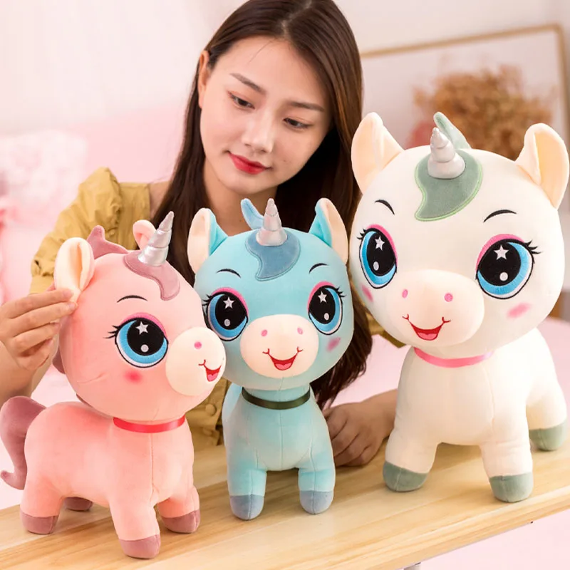 Oreiller en peluche confortable pour enfants, jouets licorne de dessin animé, cadeaux pour garçons et filles