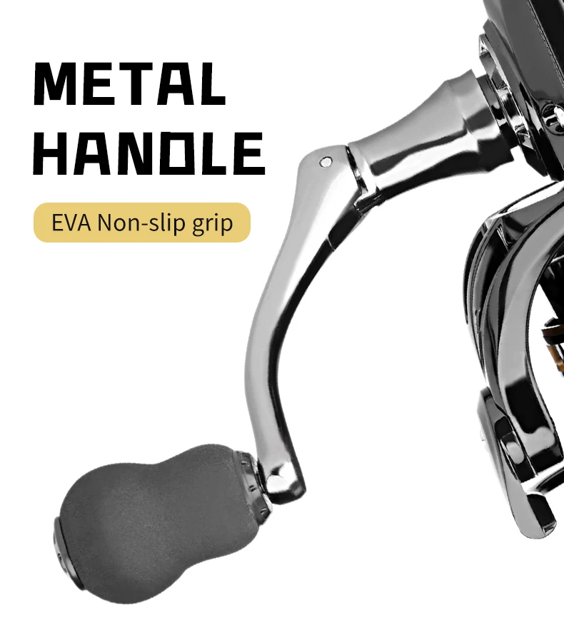 DEUKIO Spinnrolle 2000-7000 Metallspule 12KG Max. Bremskraft 5.2:1 CNC-Griff Weitwurfrolle Salzwasser Süßwasser Köderrolle – Detail 7