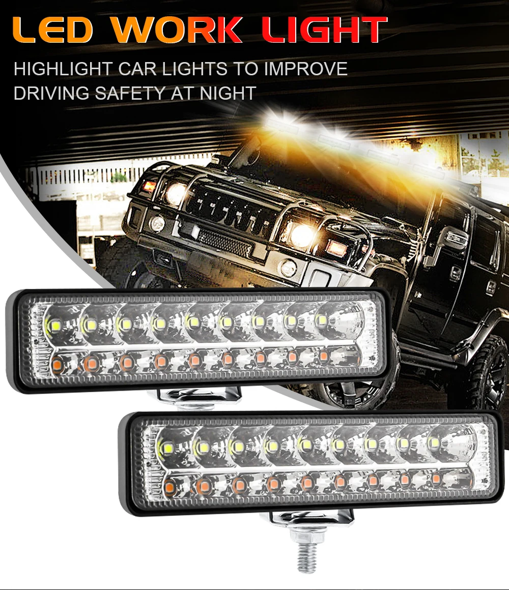 

Car LED Bar Worklight 60W Offroad Work Light 12V 24V Light Fog Lamp 4x4 LED Tractor Headlight Bulbs Spotlight for Truck ATV 4