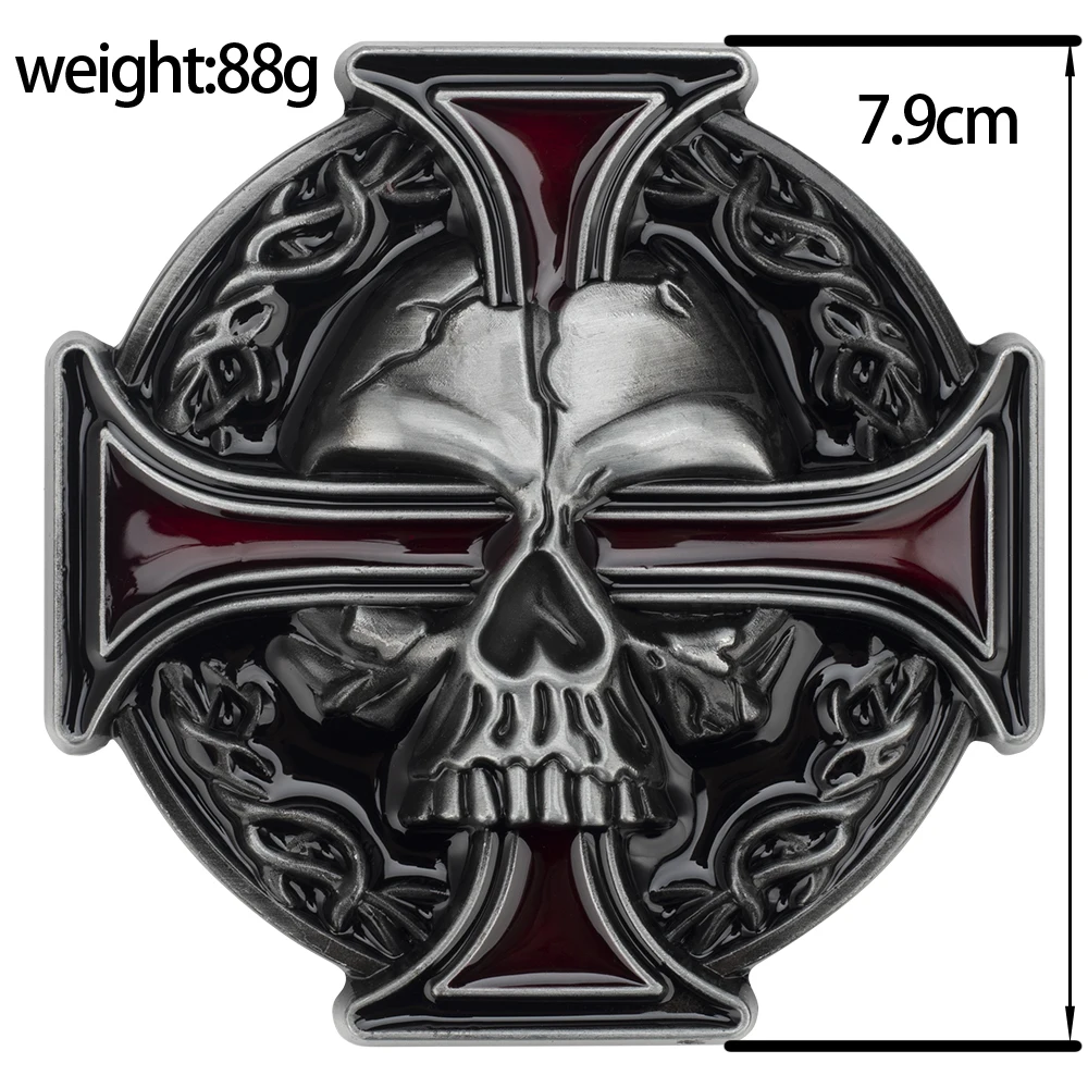 Cross And Skull  Diy Metal Belt Buckle For Men