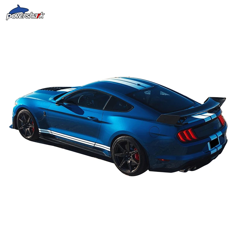 Car Hood Roof Trunk Body Carbon Fiber Vinyl Decal Side Stripe Skirt Sticker For Ford Mustang GT Shelby 500 2015-On Accessories