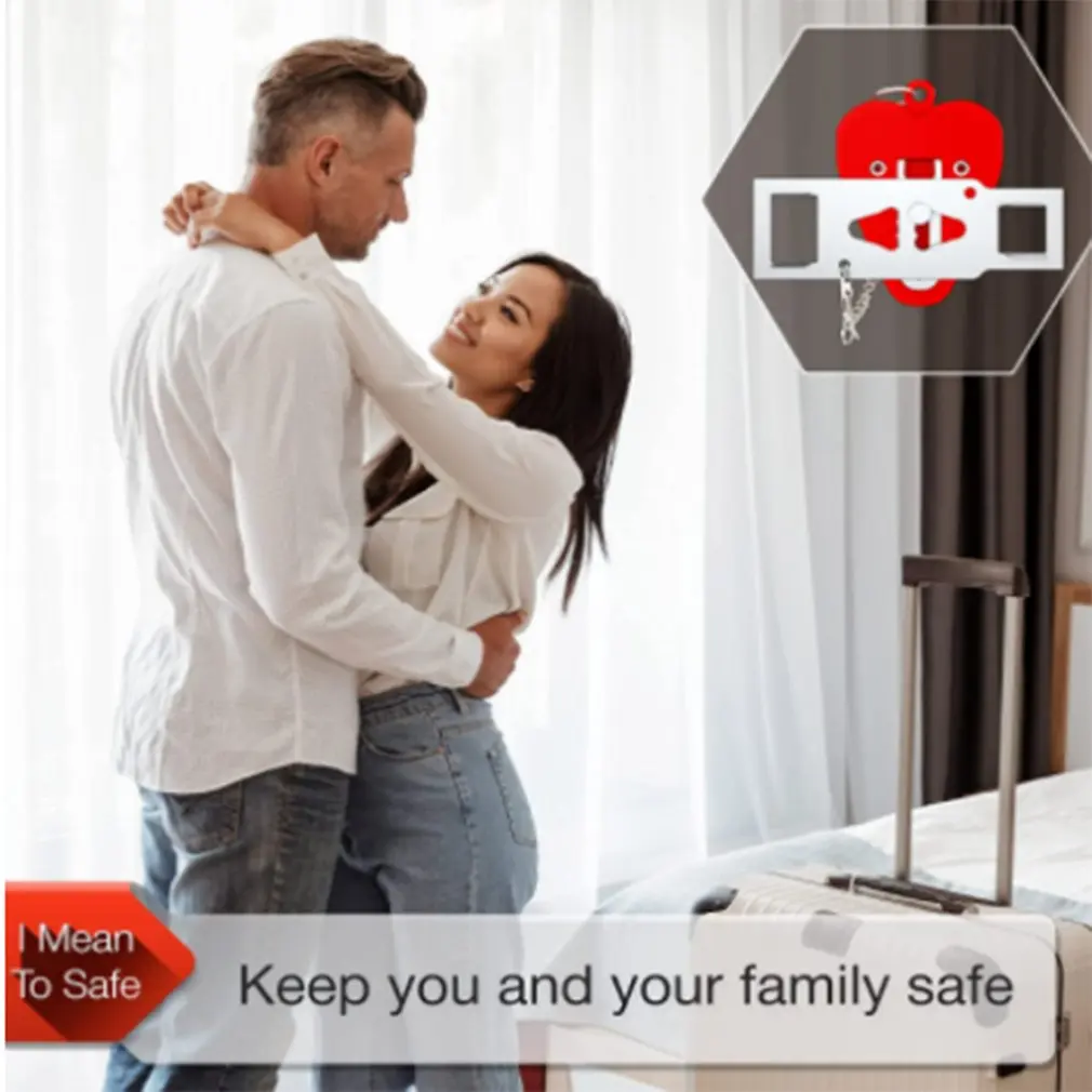 Portable Door Lock Lockdown Double Hole Security Lock Door Extra Lock Inside Door Locker Security Devices