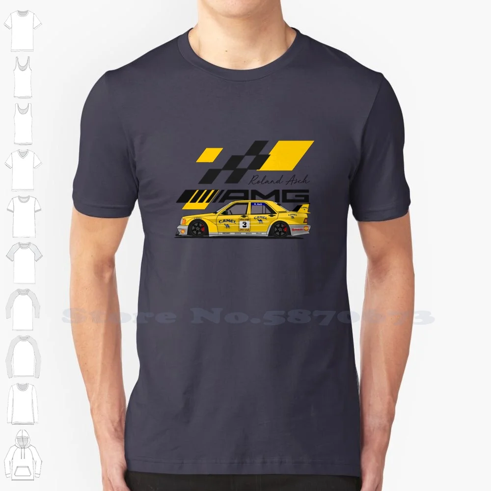 190E Evolution Ii 100% Pure Cotton T-Shirt Evolution Asch Ronald Dtm Racing Drag Drifting Slammed Timeattack Slalom Yellow