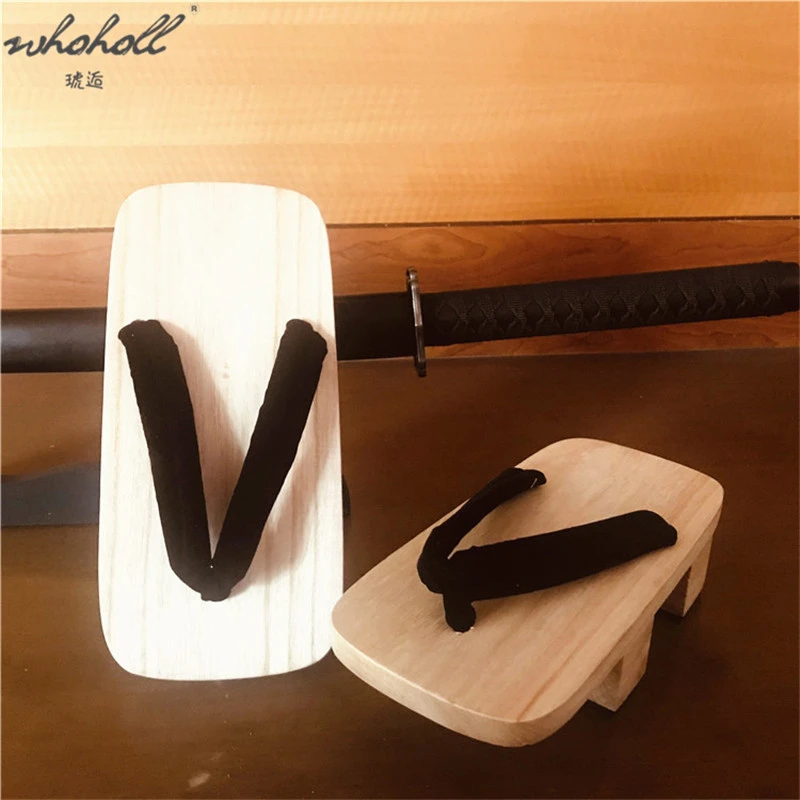 WHOHOLL Geta Summer Slipper Clogs Women's Slippers Two-tooth Japanese Geta Wooden Flip-flops Cosplay Shoes Slippers Sandals