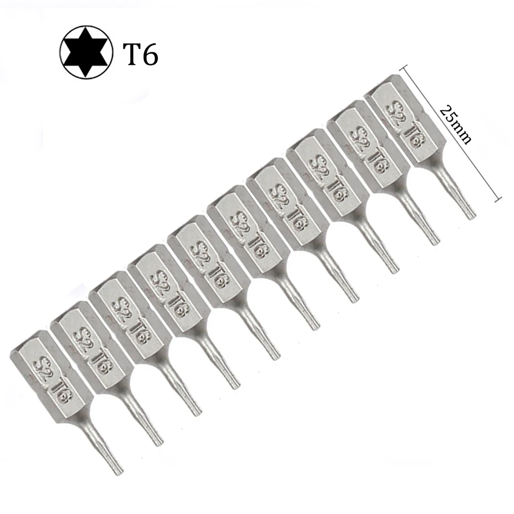 10pcs Torx Screwdriver Bit Set 1/4 Hex Shank Star T6 T7 T8 T10 T15 T20 T25 T30 T35 T40 Screw Driver Bits Home Hand Tools