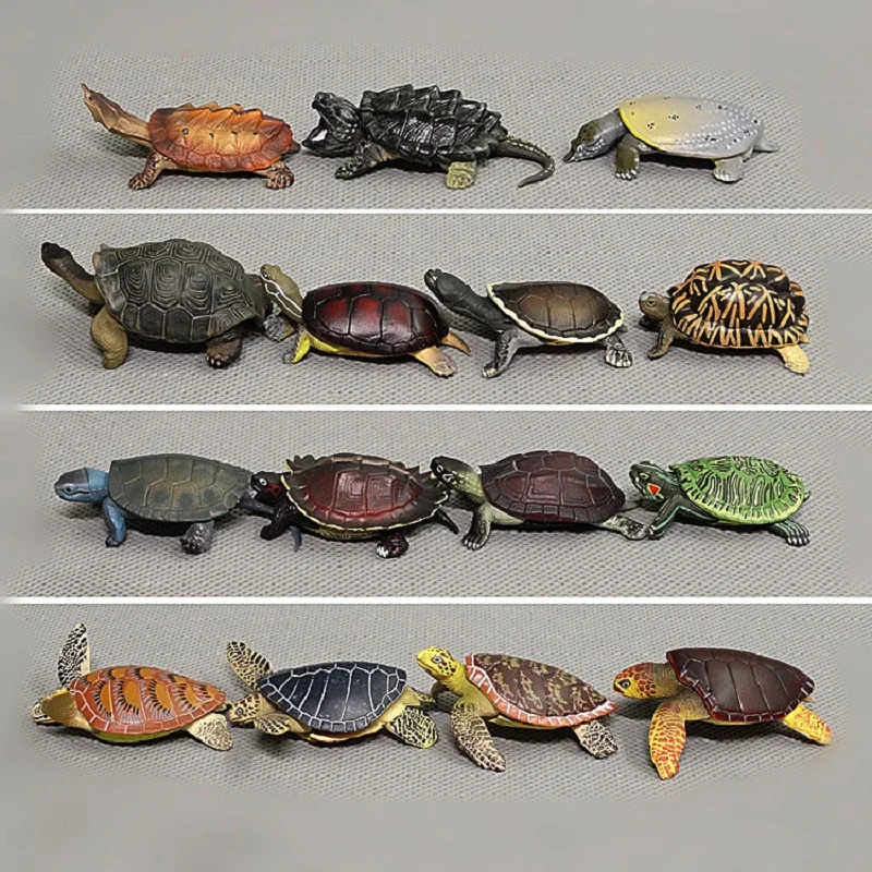 15PCS/ A Lot Classic Brazilian Sea Life Animals Sea Turtle Model  Action Figures Lifelike Educational Toy For Kids