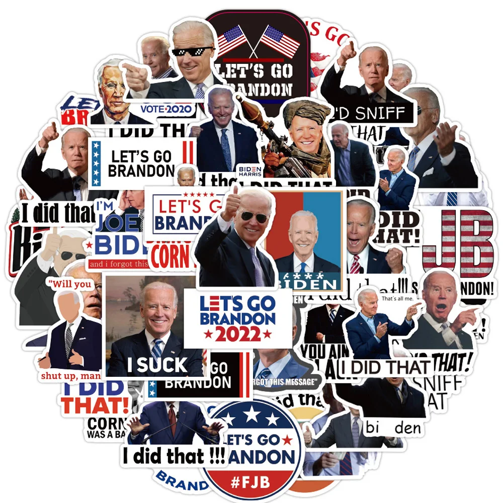 10/30/50pcs Let's Go Brando Biden Graffiti Stickers Skateboard Guitar Laptop Luggage Phone Bike Guitar Car Funny Sticker Decals