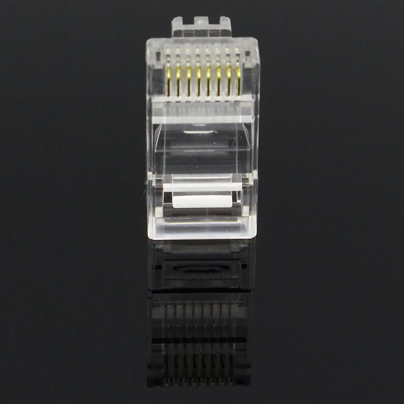 Brand New 100PCS Crystal Head RJ45 CAT5 CAT5E Modular Plug Gold Plated Network Connector