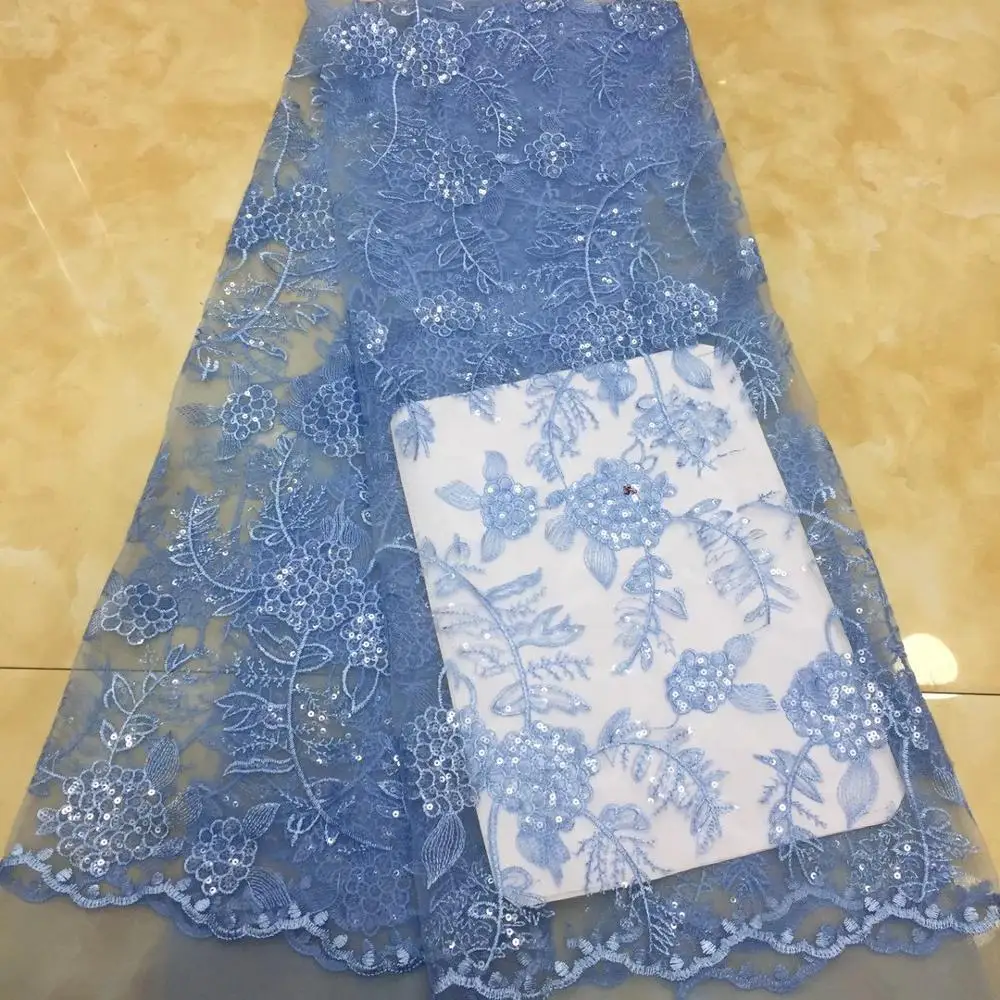 

new arrival African Lace Fabric Latest Embroidery sequence Nigerian French Lace Tulle lace Fabric lady Evening Dress TS8531