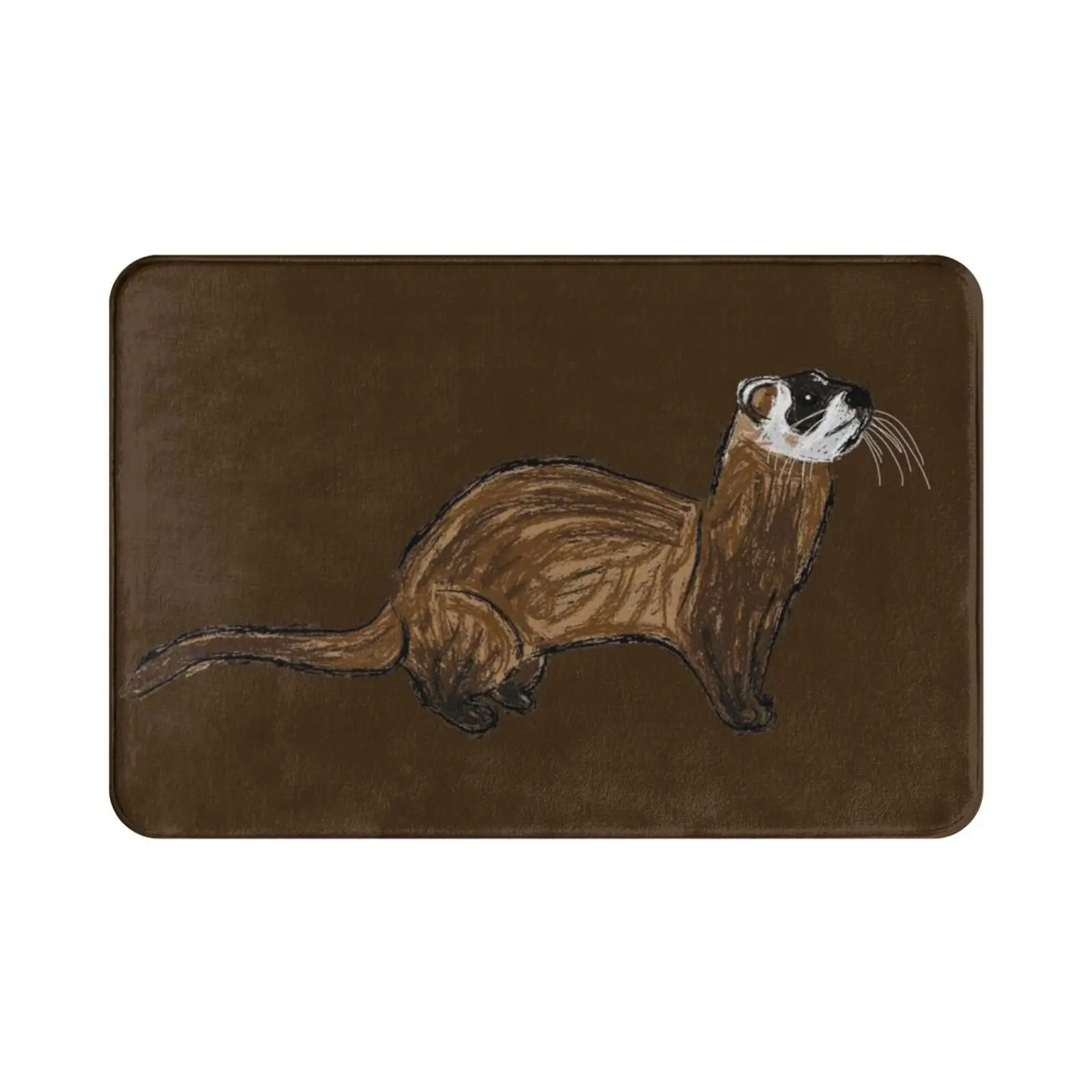 Artwork Of A Ferret Carpet Mat Rug Cushion Soft Ferret European Polecat Polecat Marten Ermine