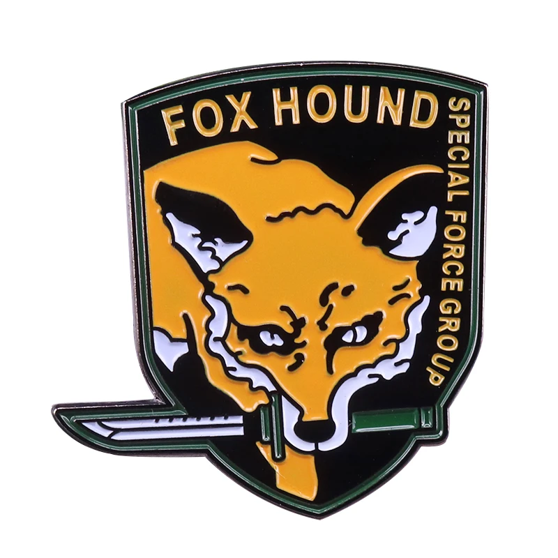 Fox Hound siły specjalne emalia Pin Metal Gear solidna odznaka popularna gra wideo biżuteria