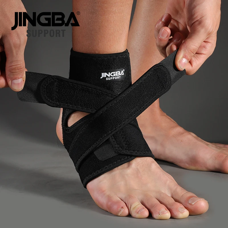 JINGBA SUPPORT 1PCS 3D Neoprene Adjustable Ankle Support Protector Football Basketball Ankle Support Brace Protective tobillera