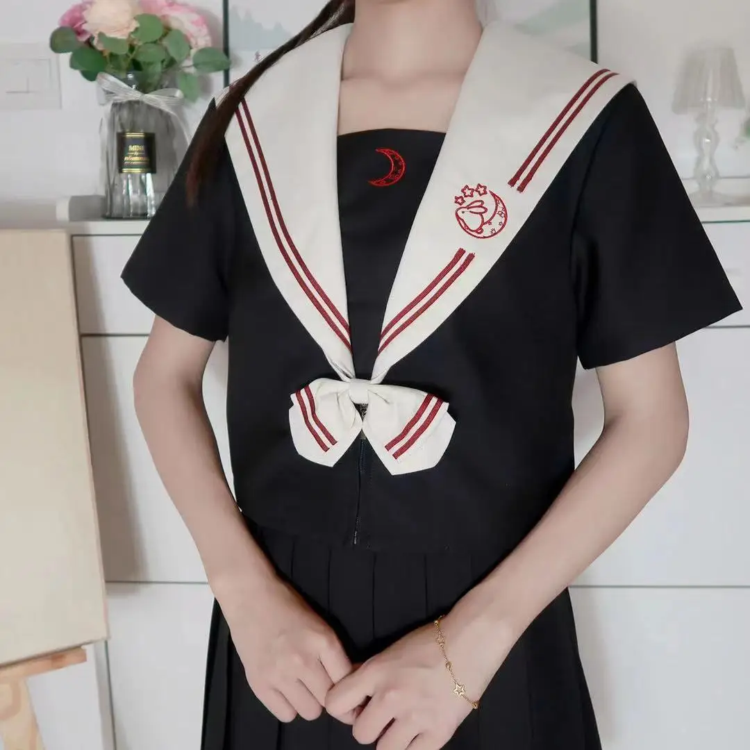 Uniforme da escola japonesa saia traje de marinheiro jk uniforme terno meninas saia plissada anime cosplay uniforme escolar topos