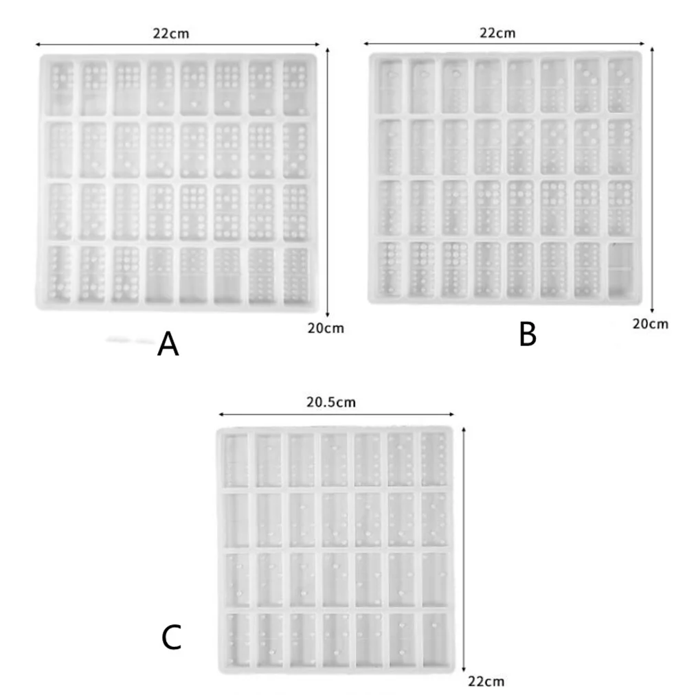 New 50pcs/lot Domino Mold Epoxy Mold Resin Mold Clay Mold Chocolate Mold 28 Cavities Silicone Mold for Pendant Cake