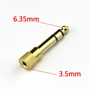 Bilashmart Jack 6.5 6.35mm Male Plug To 3.5mm Female Connector Headphone Amplifier Audio Adapter Microphone AUX 6.35 3.5 Mm Converter
