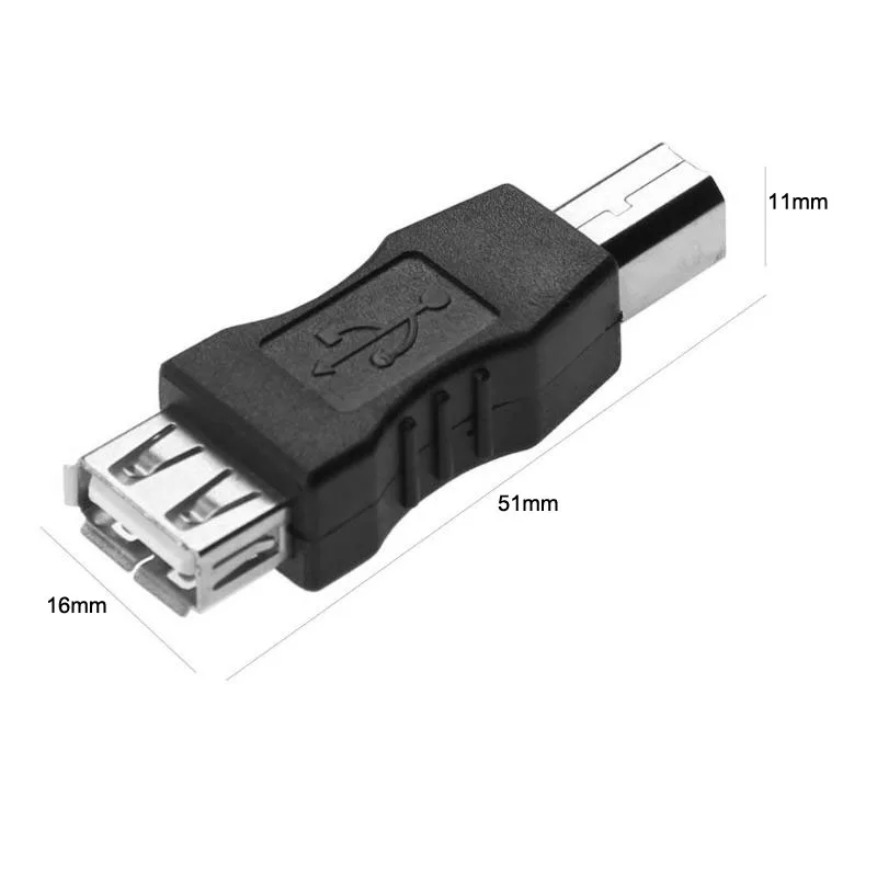 USB 2.0 A Female to USB B Print Male Adapter Converter USB Printer Scanner Adapter Data Sync Coupler Converter Connector