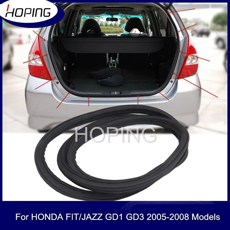 Hoping Rear Door Weatherstrip Tailgate Rubber For HONDA FIT JAZZ 2005 2006 2007 2008 Hatchback GD1 GD3  Tail Door Seal  Strip