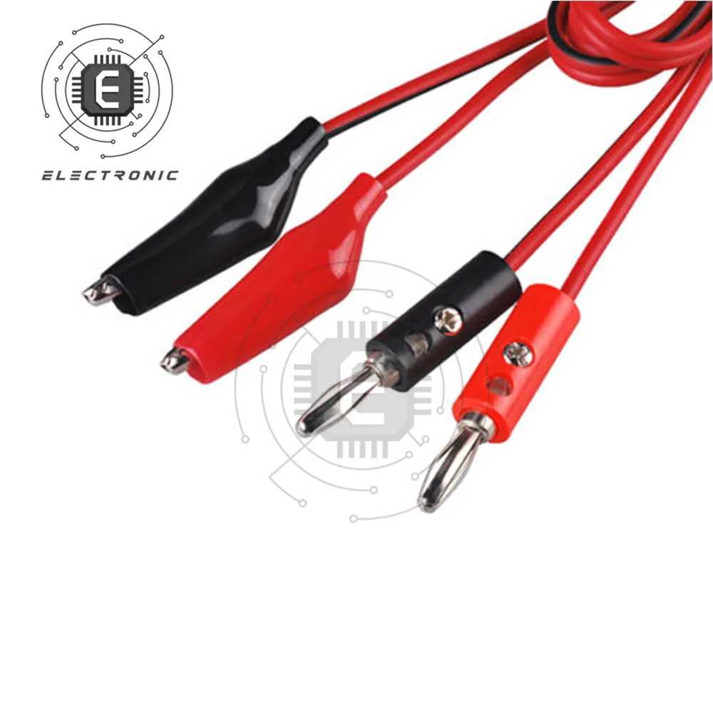 1Pcs 1 Meter Red And Black Banana plug to Alligator Testing Cord Lead Clip Cable Connector For Multimeter Test