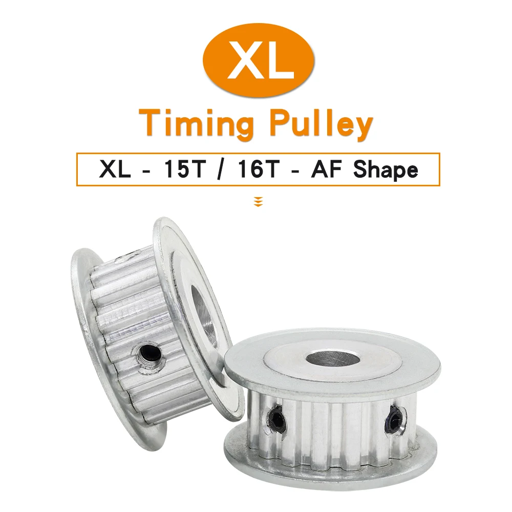 

XL-15T/16T Timing Pulley Teeth Shape 5.08mm Alloy Belt Pulley Bore Size 5/6/6.35/8/10/12 mm For Width 10mm XL Timing Belt