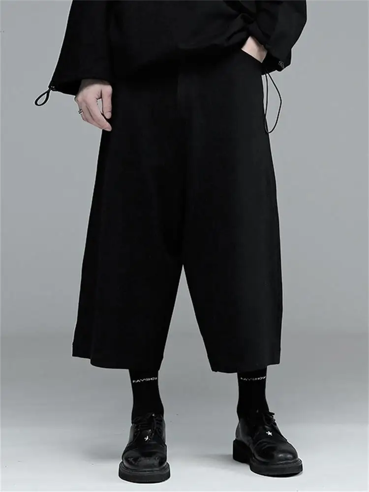 

Men's new classic diablo personality contracted day culopants niche design eight casual loose wide leg pants