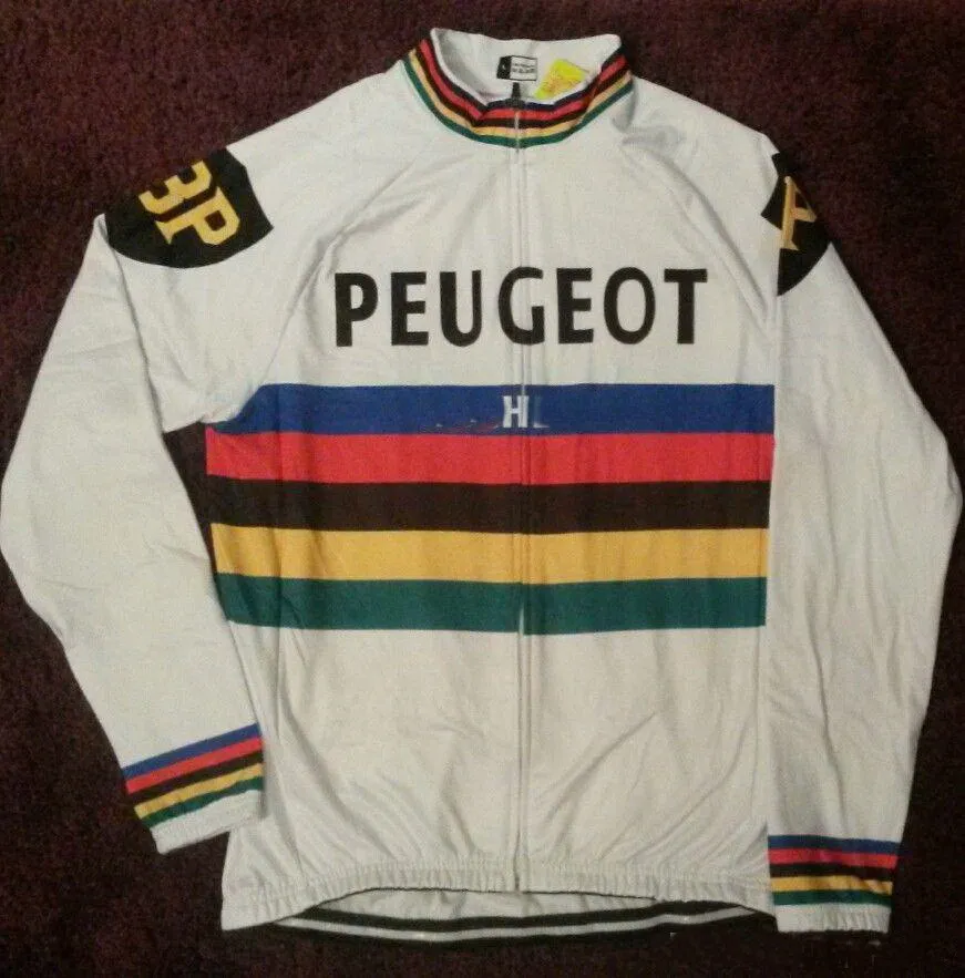 PEUGEOTful TEAM Retro Classic Men Spring Summer Cycling Jerseys Long Sleeve Racing Bicycle Clothing Maillot Ropa Ciclismo