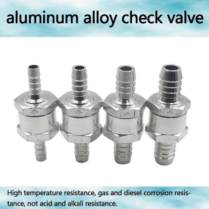 

Aluminum Alloy Check Valve 6/8/10/ 12/14/16mm 6 Size Valves Aluminium Alloy Fuel Non Return Check Valve One Way Fit Carburettor