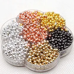 4mm Rose Gun Black -Metal Plated CCB Beads Smooth Spherical Spacer Beads For Jewelry Making Bracelet Necklace