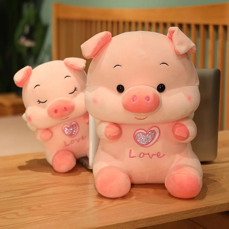 Cute Sitting Pig Plush Toys Soft Stuffed Angel Piggy Plush Doll Kawaii Pillow For Children Girl Lover High Quality Birthday Gift