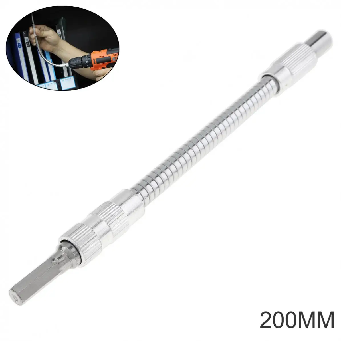 200mm Metal Universal Screwdriver Head Electronic Shaft Connection Multifunctional Flexible Shaft Electric Drill Accessories