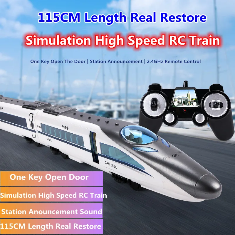 115CM Length Real Restore Simulation High Speed RC Train One Key Open Door Station Anouncement Sound Subway Model Children's Toy