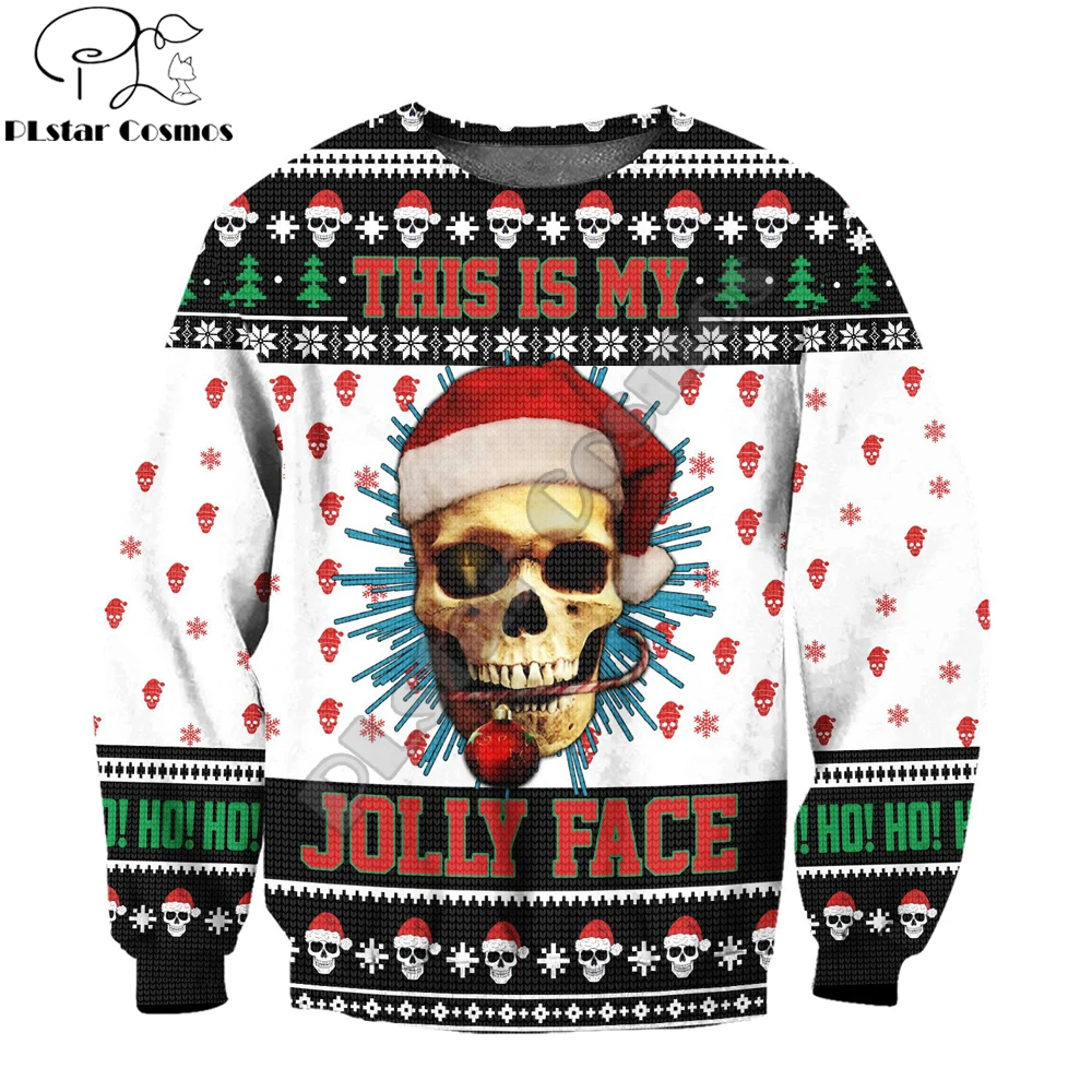 Santa skull 3D wszystko nadrukowane męskie bluzy z kapturem czaszki boże narodzenie bluza z kapturem jesień Streetwear Unisex bluzy w stylu Casual KJ714