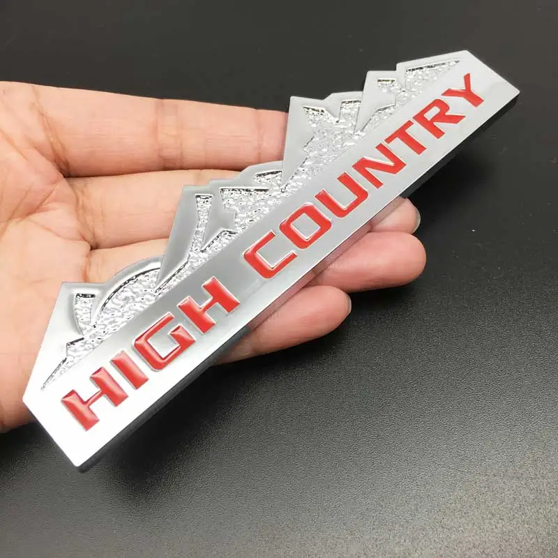 Car Styling 3D Metal HIGH COUNTRY Logo Decal sticker for Jeep Chevy Chevrolet Silverado Car Trunk Emblem body accessories