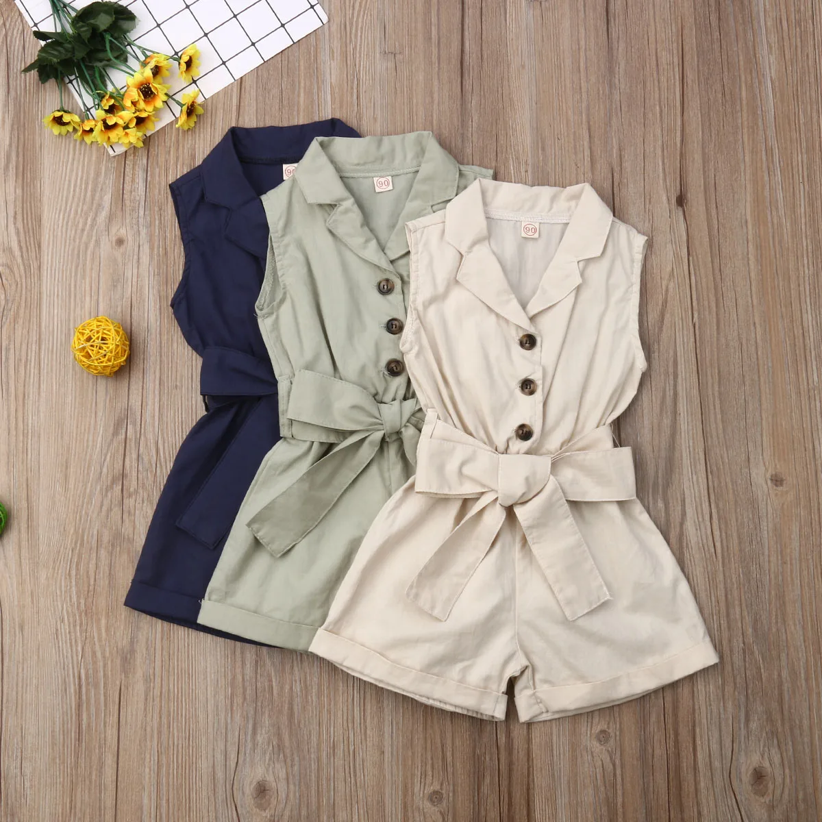 Ropa de moda para niños y niñas, monos sin mangas con pajarita en la cintura, trajes de verano, traje de sol, ropa gener