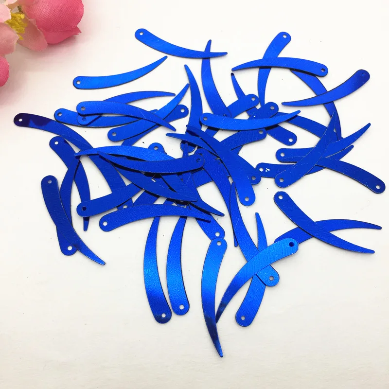 1000pcs/lot 5*32mm Chilli Ivory Sequins Garment Accessories Clothing Sewing For Crafts Dark Blue Flat Flakes