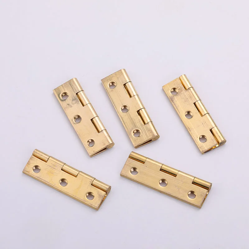 

2Pcs/Lot FurnitureHinge Length And Width 50*28*1.2mm kitchen Furniture Connector Hardware Accessories 6 Hole 2 Inch Copper Hinge