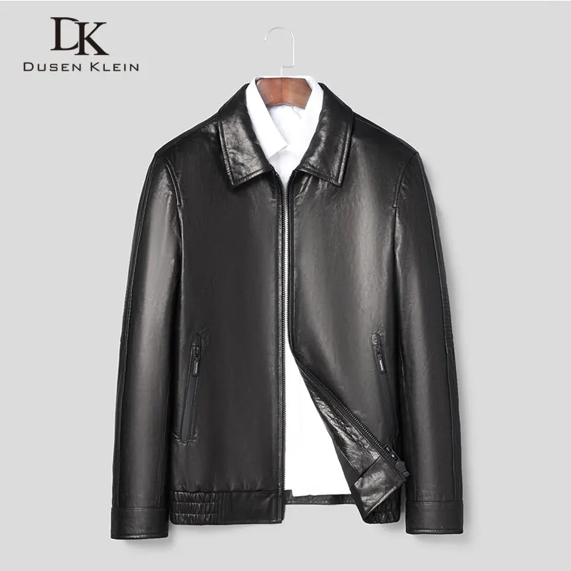 

Men Genuine Leather Jacket Real Sheepskin Jackets Oil Wax Casual Short Black Pockets Autumn New for Man N21110