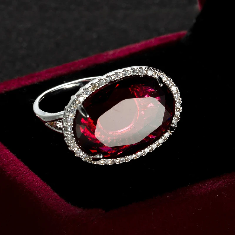 Retro Women Ring 925 Silver Jewelry Oval Sapphire Zircon Gemstone Open Finger Rings Accessories for Wedding Engagement Party