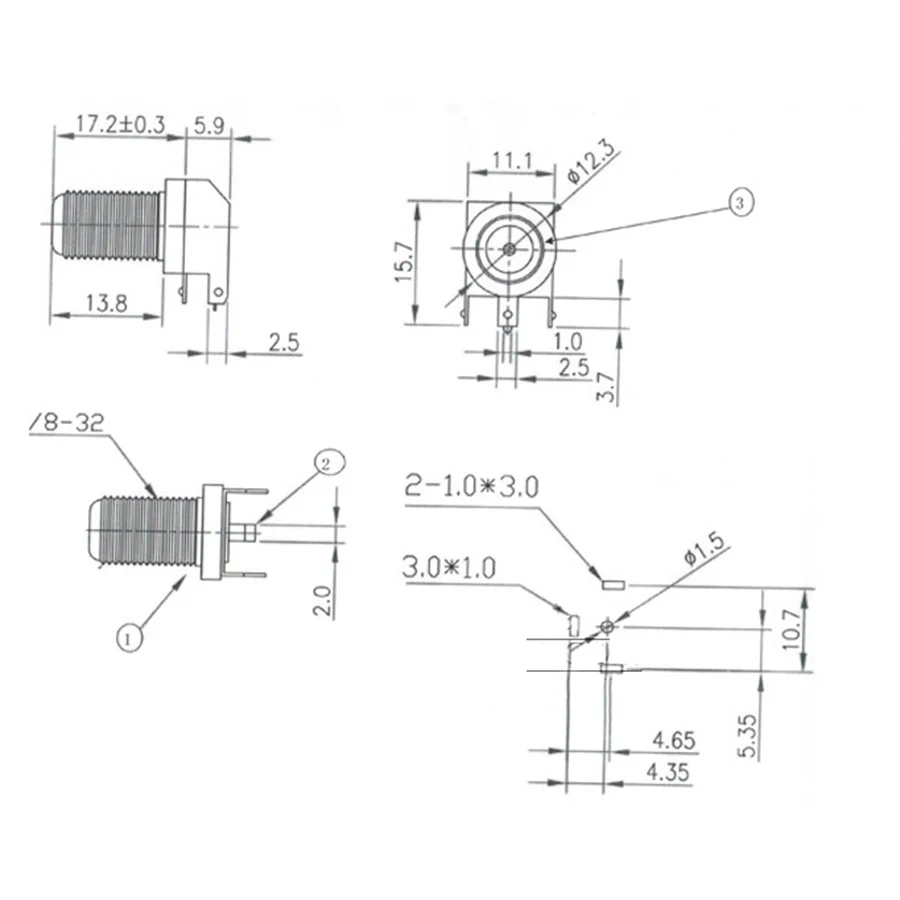 5pcs F head Female Socket Connector 90 degree Elbow Parts for DIY Repair Digital set-top box （imperial )