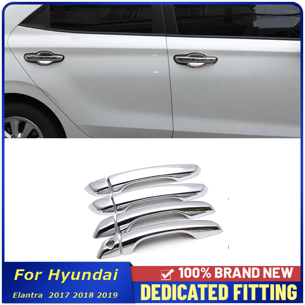 

Car Styling For Hyundai Elantra 2017 2018 2019 2020 ABS Chrome Car Outer Door Handle Cover Trim Stickers 8Pcs