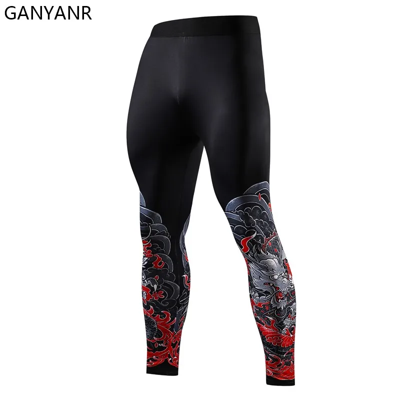 GANYANR Men Compression Pants Running Tights Leggings Sportswear Gym Fitnness Basketball Sexy Sport Yoga Long Winter Track Skins