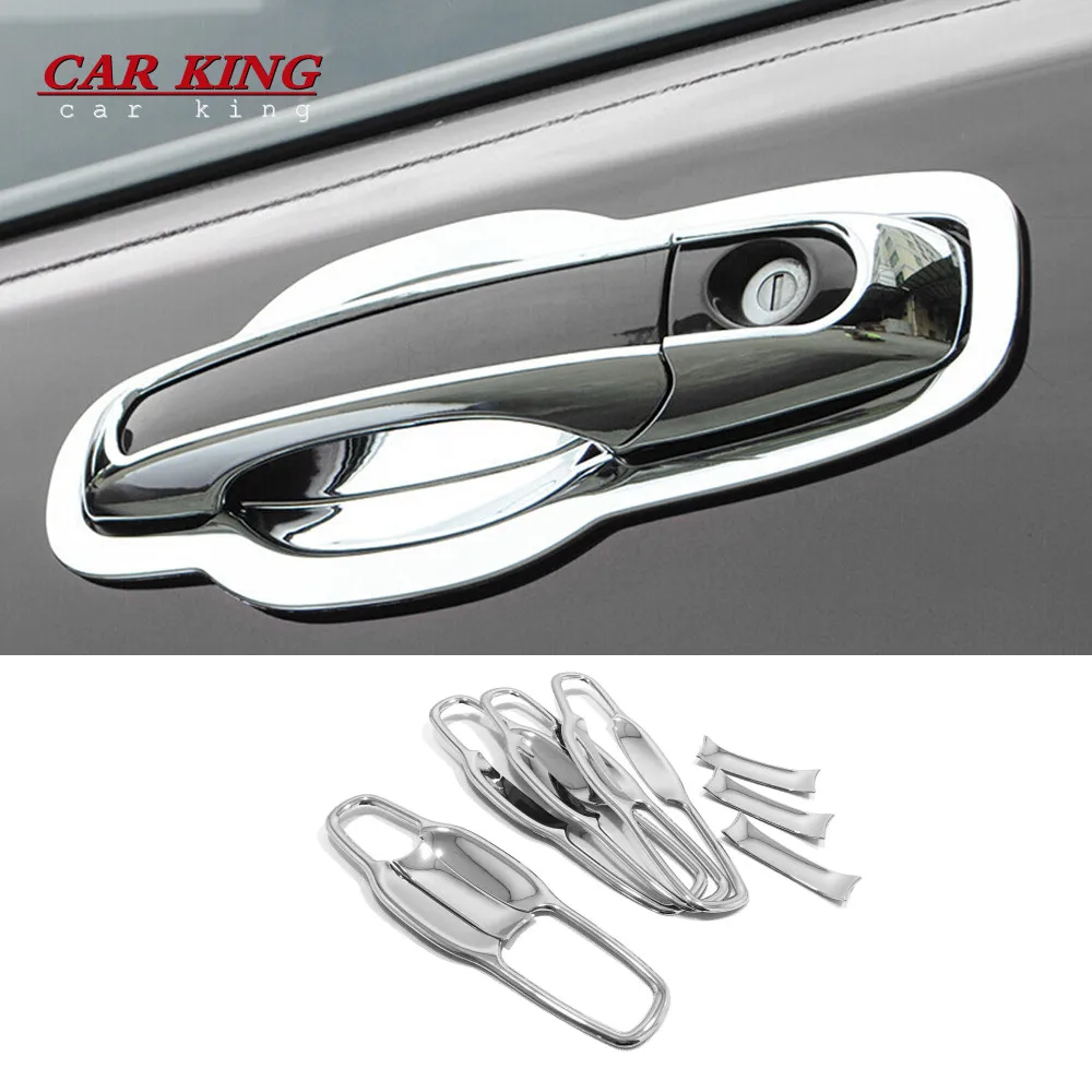 

ABS Chrome/Carbon Fiber Car Door protector handle Bowl Cover Trims Car Styling Accessories 8pcs For dodge durango 2017 2018 2019