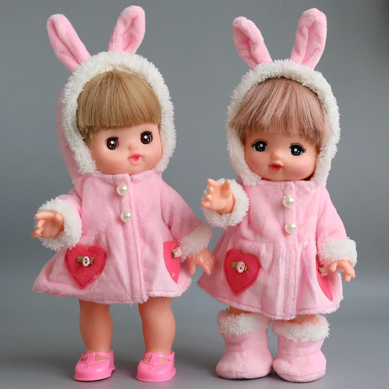 New Mellchan Doll Clothes Accessories Cute Plush Rabbit Coat Hooded Jacket Top 25cm Baby Clothes Toy Gift