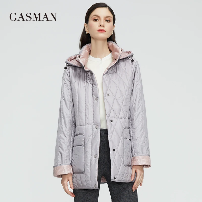 GASMAN 2022 NEW Spring Autumn Jacket Wear on both sides fashion casual women jacket Thin Cotton brand high quality parka 21871