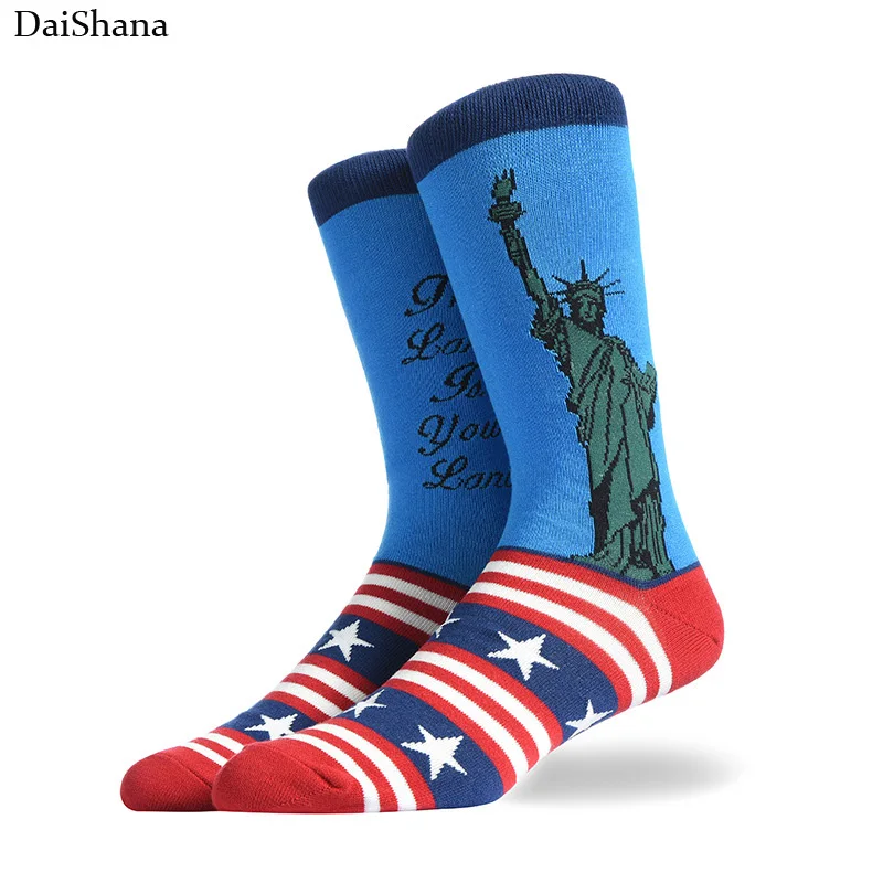 25 Style Fashion Men\'s Socks Combed Cotton Socks Hamburger Pizze Donut Pattern Funny Cute Cartoon Food Skateboard Socks 38-45