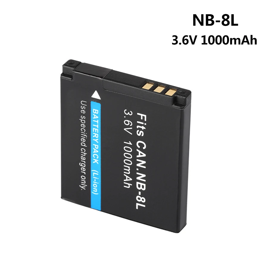 3.6V 1000mah Lithium Battery NB-8L for Canon Powershot A2200 A3000 A3100 A3200 NB8L NB 8L Rechargeable Digital Camera Battery