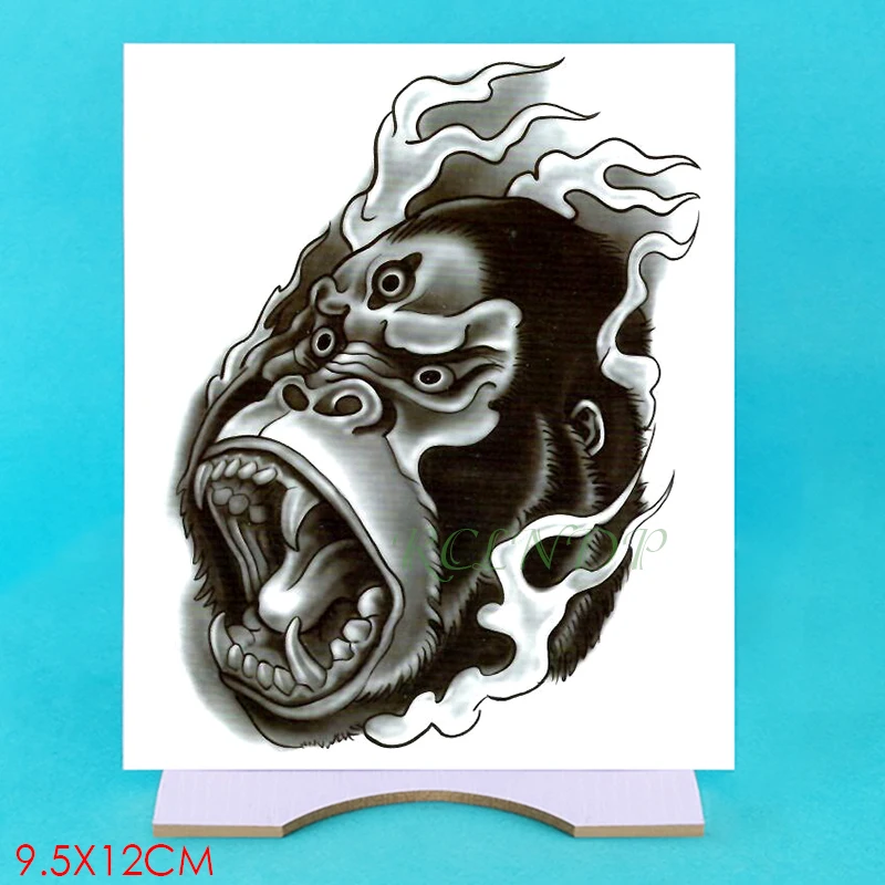 Waterproof Temporary Tattoo Sticker monkey animal King Kong Fake Tatto Flash Tatoo Hand Arm art Tattoos for Girl Women Men