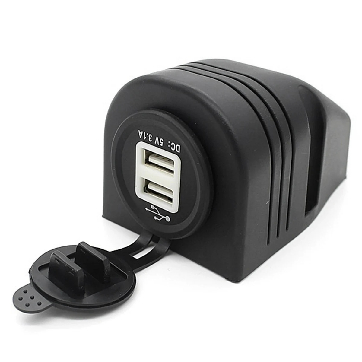 

DIY Waterproof Motorcycle Dual USB Charger 12-24V 3.1A Car USB Charger Blue Light with Housing Shell for Mobile Phone Cellphone