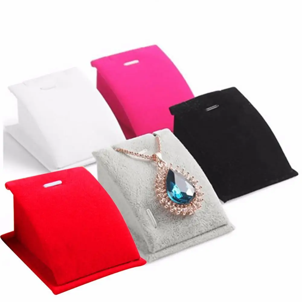 1Pc Jewelry Stand Holder for Counter Show Props Pendants Necklaces Chains Gifts Organizer Velvet Mini Protable Display Rack