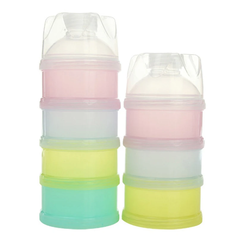 3/4 Feeds Formula Dispenser Twist-Lock Stackable Milk Powder Box Baby Food Storage Container for Toddlers no Powder Leakage