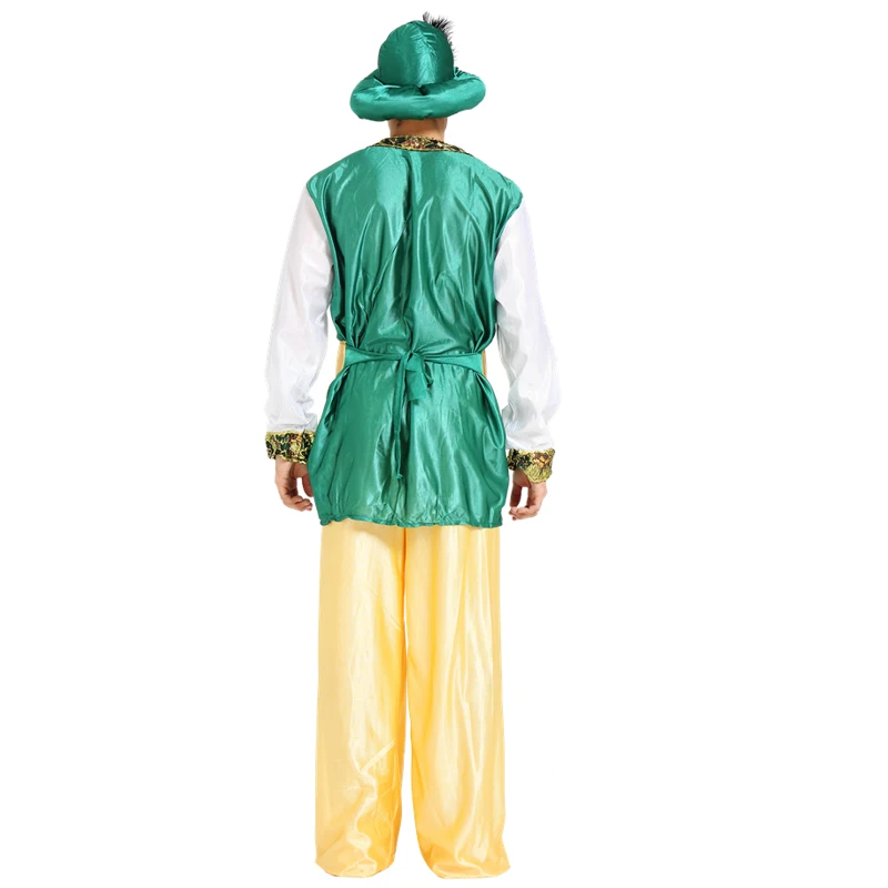 Mens Hinduism Indian costumes adult party jasmine aladdin costume Lamp genie Adam prince Fantasia Boy Arab Clothing cosplay